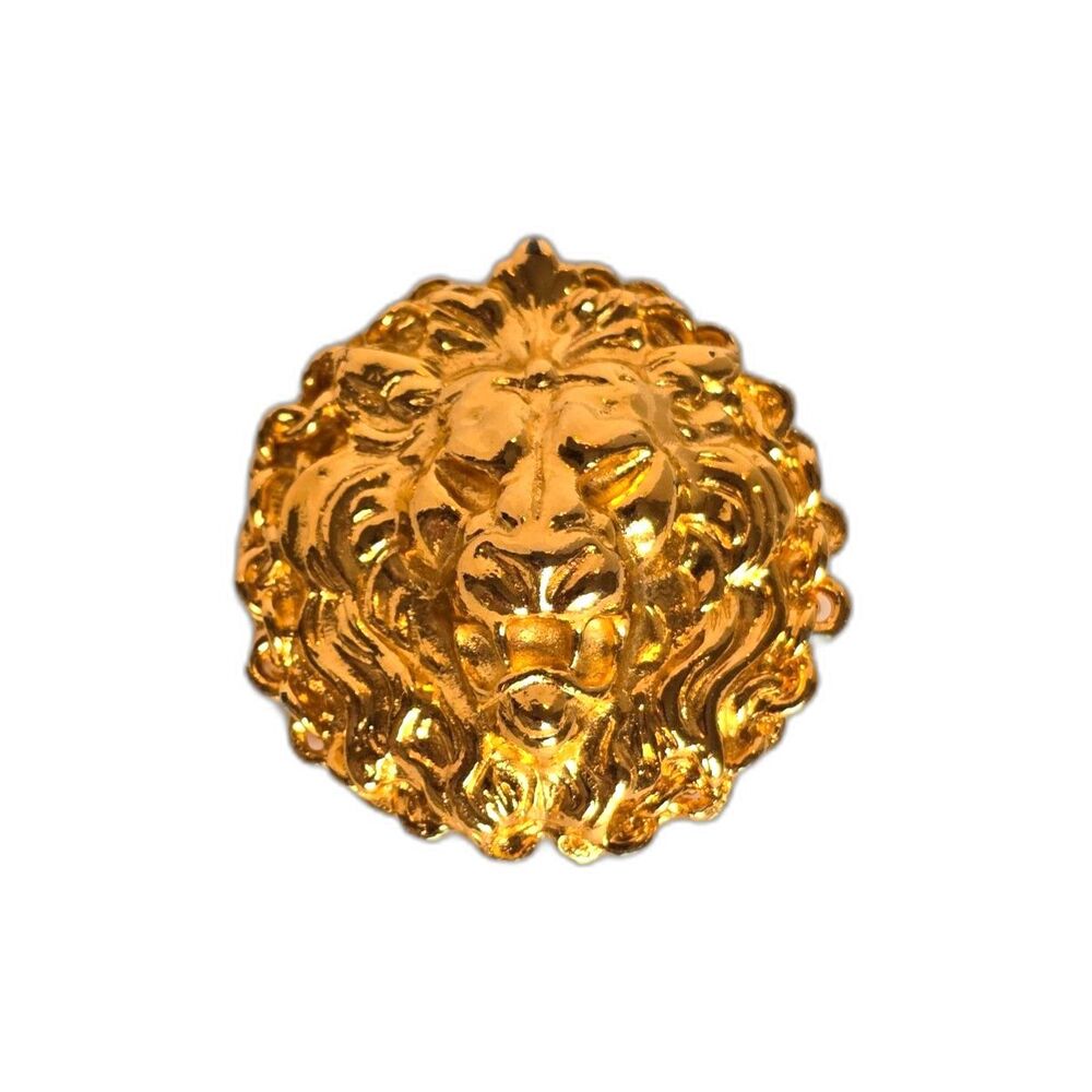 Vintage Anne Klein Gold‑Tone Lion Head Brooch Classic Crest Statement Pin